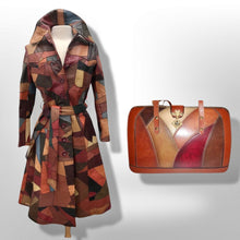 Load image into Gallery viewer, 70’s Iconic Rare Patchwork Leather Coat Trench Spy Studio 54 Original Michael Kors Melania Coat