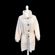 Load image into Gallery viewer, Brand New 100% Alpaca Jacket Sweater with Sculpted Sheepskin Sleeves One Size Fits Most