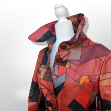 Load image into Gallery viewer, 70’s Iconic Rare Patchwork Leather Coat Trench Spy Studio 54 Original Michael Kors Melania Coat