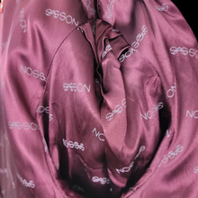 Load image into Gallery viewer, Vintage Red Wine Bergundy 80’s Does 40’s Puff Sleeve Coat Faux Fur with Leather Intarsia Glam Old Hollywood Glamour Vegan