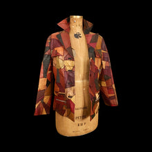 Load image into Gallery viewer, 70’s Vintage Patchwork Leather Jacket 42” Bust Boho Hippy Chic Short Leather Trench