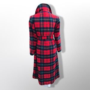 Pendleton Plaid Pure Virgin Wool Red and Black Fit and Flare Belted