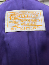 Load image into Gallery viewer, Vintage Purple Pendleton 100% Pure Virgin Wool Double Breasted Straight Fit Career Coat