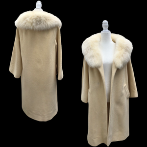 Vintage 60’s Lilli Ann Cream Coat with Fox Fur Collar