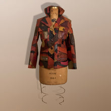 Load image into Gallery viewer, 70’s Vintage Patchwork Leather Jacket 38” Bust Boho Hippy Chic Short Leather Trench