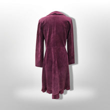 Load image into Gallery viewer, Purple Suede Ruffle Duster Coat