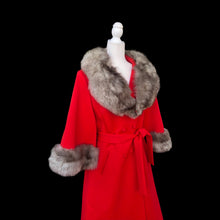 Load image into Gallery viewer, Vintage 60’s LIlli Ann Red Cape Coat Rhinestone Fit and Flare