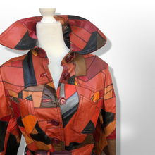 Load image into Gallery viewer, 70’s Iconic Rare Patchwork Leather Coat Trench Spy Studio 54 Original Michael Kors Melania Coat