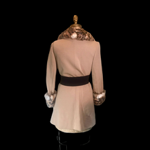 Load image into Gallery viewer, 60s Lilli Ann Mod Pinup Rabbit Leopard Print Coat---Pinup Real Rabbit Fur Printed with Leopard Mod Princess S/M