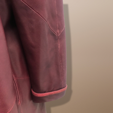 Load image into Gallery viewer, Bergundy Wine Softest Lamb Leather Coat with Deep Red Suede Inlay