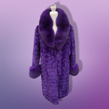 Load image into Gallery viewer, Purple Mink and Fox Fur Coat Winter Couture Perfect for Gift