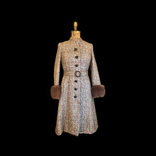 Load image into Gallery viewer, Vintage 60s 70s Women&#39;s Coat Mohair Wool Knitted Couture Made in Paris France Belt Fit Flare Princess Trim