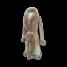 Load image into Gallery viewer, Women's Vintage Coat- 70s Suede Shearling Princess Fluffy Penny Lane Russian Princess Fit and Flare Coat Boho Chic Hippy afghan