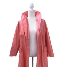 Load image into Gallery viewer, 70’s 80’s Pink Leather and Mink Collar Convertible Duster Coat