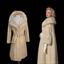 Load image into Gallery viewer, Pearl Mink Princess Pleated Coat Belted Fit and Flare Pinup