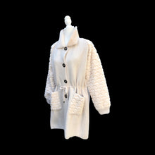 Load image into Gallery viewer, Brand New 100% Alpaca Jacket Sweater with Sculpted Sheepskin Sleeves One Size Fits Most