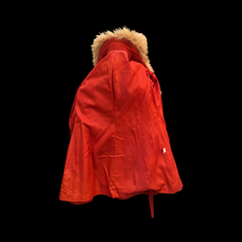 Load image into Gallery viewer, 70’s Vintage Coat Fall Orange with Wool and Shearling Collar Penny Lane Boho Style