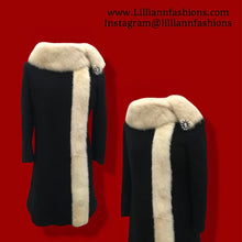 Load image into Gallery viewer, 60’s Mod Tuxedo Pearl Mink Piano Key Coat Mad Men Totally 60’s