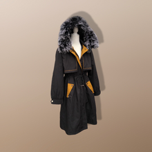 Load image into Gallery viewer, New Versatile Black Parka with Fox Fur Hood Removable Fur and Zip in-out Fur Lining Snow Waterproof
