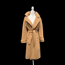 Load image into Gallery viewer, Charles Klein Pure Camel Hair Wool Wrap Coat Career Minimalist