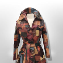 Load image into Gallery viewer, 70’s Iconic Rare Patchwork Leather Coat Trench Spy Studio 54 Original Michael Kors Melania Coat