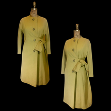 Load image into Gallery viewer, Vintage 60s Coat- Women Gold Golden Yellow Deep Mustard Mod Sleek Kimono Coat Career Professional Minimalist Thick Wool Stealth Wealth Trend