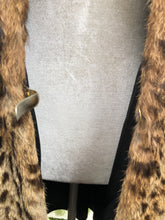 Load image into Gallery viewer, 80’s Does 20’s Cocoon Suede and Leather Gold Leaf Coat and Spotted Genuine Fur Serval Leopard Work of Art Coat