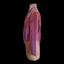 Load image into Gallery viewer, Pink Suede Fringe Southwestern Blanket Cowgirl Native American Aztec Boho Hipster Short Coat Jacket