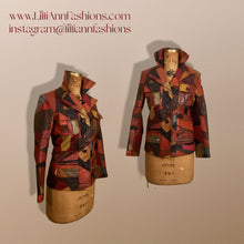 Load image into Gallery viewer, 70’s Vintage Patchwork Leather Jacket 38” Bust Boho Hippy Chic Short Leather Trench