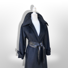 Load image into Gallery viewer, 60’s Vintage Black Vintage Wool Minimalist Coat