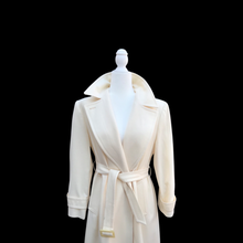 Load image into Gallery viewer, Pendleton White Cream Pure 100% Virgin Wool Belted Fitted and Flared Collared Coat