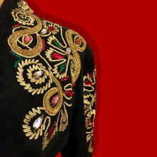 Load image into Gallery viewer, Vintage 80’s Suede and Jeweled Bolero Mint Rare Made in Paris Couture Bolero Jacket