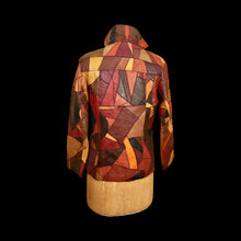 Load image into Gallery viewer, 70’s Vintage Patchwork Leather Jacket 42” Bust Boho Hippy Chic Short Leather Trench