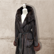 Load image into Gallery viewer, Bullocks Wilshire Luxury Mink Coat with Fox Fur Trim Princess