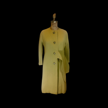 Load image into Gallery viewer, Vintage 60s Coat- Women Gold Golden Yellow Deep Mustard Mod Sleek Kimono Coat Career Professional Minimalist Thick Wool Stealth Wealth Trend