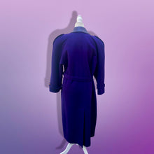 Load image into Gallery viewer, Vintage 90’s Purple London Fog Pure Wool and Leather Career Professional Day and Night Coat