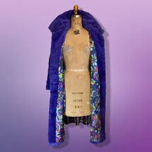 Load image into Gallery viewer, Women's Vintage Coat- 60s Mod Purple Fur Sheared Beaver Swing Mod Fit Flare Flexible Size S/M/L Mad Men Long