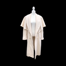 Load image into Gallery viewer, 80’s 90’s Vintage Ivory White 100% Pure Wool Oversized Cape Coat Loose Fit Casual Career Winter into Spring Flexible Size