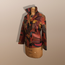 Load image into Gallery viewer, 70’s Vintage Patchwork Leather Jacket 38” Bust Boho Hippy Chic Short Leather Trench