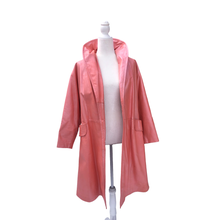 Load image into Gallery viewer, 70’s 80’s Pink Leather and Mink Collar Convertible Duster Coat