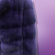 Load image into Gallery viewer, New Kopenhagen Purple Mink Horizontal Coat with Ombré Black Purple Whole Premium Dyed Mink Skins