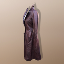 Load image into Gallery viewer, 70’s Vintage Brown Leather Fitted Trench 36” Bust Bagatelle Spy Classic 70’s