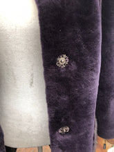 Load image into Gallery viewer, New Shearling and Mink Plum Purple Jeweled Hooded Luxury Coat