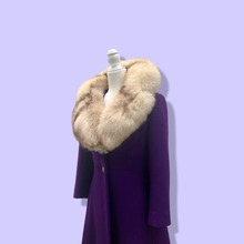 Load image into Gallery viewer, Vintage 60’s Royal Purple Wool Fox Fur Princess Coat Luxury Gift