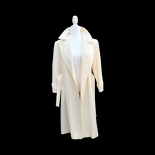 Load image into Gallery viewer, Pendleton White Cream Pure 100% Virgin Wool Belted Fitted and Flared Collared Coat