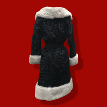 Load image into Gallery viewer, Lilli Ann Black and White Faux Fur Princess Coat Fall Winter Holiday
