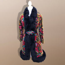 Load image into Gallery viewer, Vintage 70’s Coat Tapestry Needlepoint Carpet Haight Ashbury Boho Hippy Chic