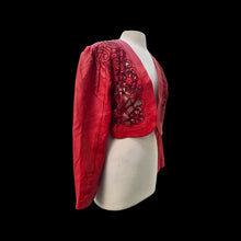 Load image into Gallery viewer, Vintage Red Leather Beaded Bolero One Size Fits Most