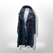Load image into Gallery viewer, Green Tartan Wool Plaid Wrap Coat