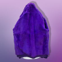 Load image into Gallery viewer, Vintage 80’s 90’s Glam Purple Violet Glam Lamb Leather Jacket with Full Fur Trim in Croc Print so Prince Purple Rain